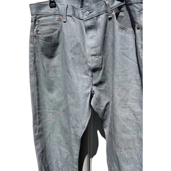 Levi's 501 Jeans Men's 42X32 Regular Fit Gray Denim Cotton Button Fly Straight - Picture 1 of 16